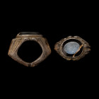 Large Roman Ring with Nicolo Gemstone. Mid to late 3rd century A.D.