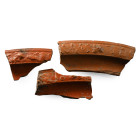 Roman Decorated Redware Fragment Group. 3rd-4th century A.D.