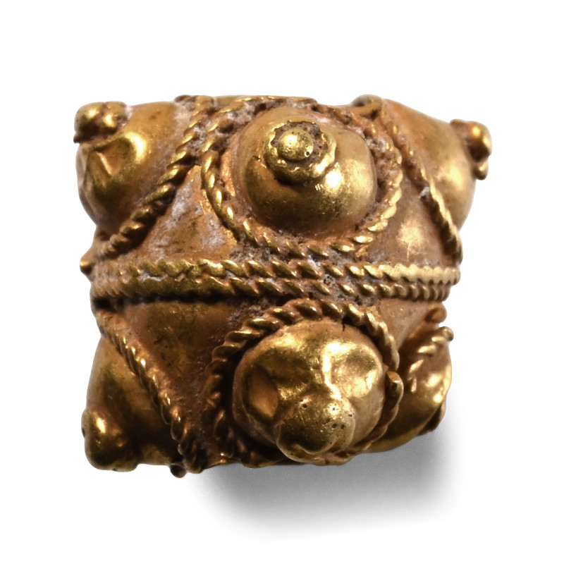 Hiberno-Norse Gold Filigree Bead. 9th-11th century A.D. or earlier Oblate in pro...