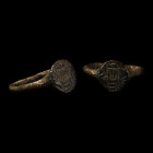 Germanic Bronze Ring with Inscription. Circa 6th century A.D.