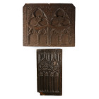 Medieval English Oak Panel Group. Circa 15th century A.D.