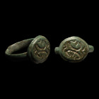 Medieval Bronze Decorated Ring. 14th-16th century A.D.