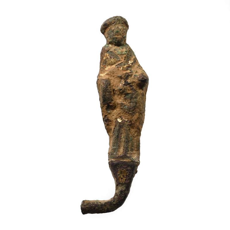 Medieval Gilt Bronze Figure of Saint John the Evangelist from a Processional Cro...