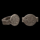 Medieval Silver Decorated Ring. 15th-16th century A.D.