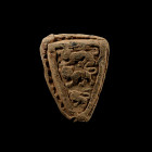Medieval Lead Trade Weight with Three Lions of England. Circa 13th century A.D.