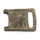 Medieval Bronze Belt Plate with Lion. 13th-14th century A.D.