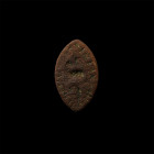 Medieval Bronze Vesica-Shaped Seal Matrix with Agnus Dei. Circa 1200-1400 A.D.