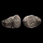 Medieval Silver Ring with Lozenge Cross. 15th-16th century A.D.