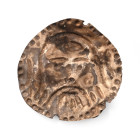 Medieval Silver Mask Appliqué. 12th-15th century A.D.
