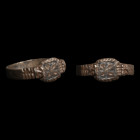 Norman Silver Ring with Niello Cross and Animal Heads. Circa 11th-12th century A.D.