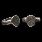 Medieval Silver Ring with Teardrop Bezel. 15th-16th century A.D.