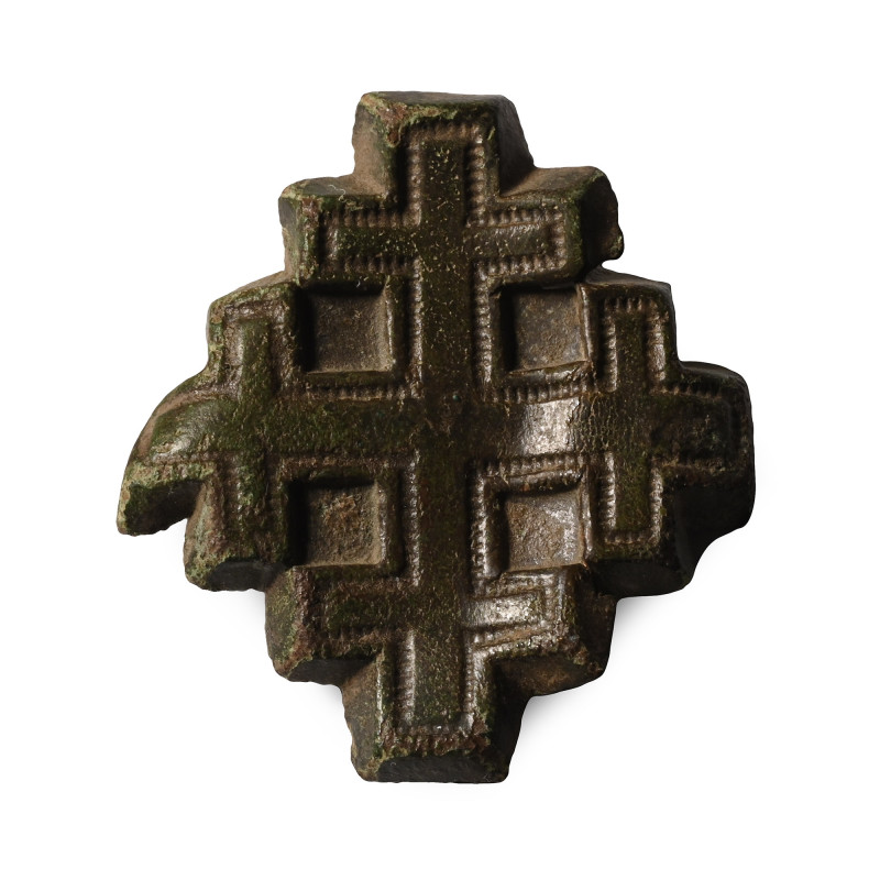Medieval Bronze Knight's Holy Sepulchre Badge. 13th-14th century A.D. Formed as ...