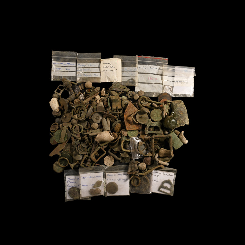 Medieval and Other Artefact Group. 12th-20th century A.D. Including buckle loops...