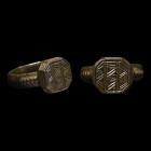 Medieval Bronze Ring with Zig-Zag Decoration. 14th-16th century A.D.