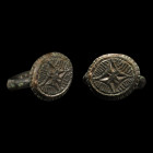 Medieval Bronze Ring with Cross in Lozenge. 14th-16th century A.D.