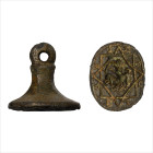 Medieval Bronze Stamp Seal. 13th-14th century A.D.