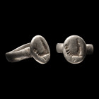 Medieval Silver Decorated Ring. 15th-16th century A.D.