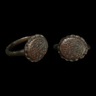 Medieval Bronze Ring with Boat. 14th-16th century A.D.