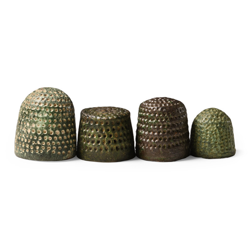 Medieval Bronze Thimble Collection. Circa 14th-16th century A.D. Including flat-...