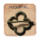 Medieval Bronze Quatrefoil Annular Brooch. 14th-15th century A.D.