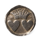 King Charles II and Queen Catherine Commemorative Silver Button. 17th century A.D.