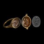 Stuart Period Gold Ring with Jupiter Gemstone. 17th century A.D.