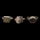 Post Medieval Silver Ring Group. Circa 16th century A.D.