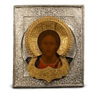 Russian Icon with Bust of Christ Pantokrator. 17th century A.D.