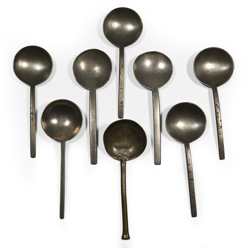 Post Medieval Pewter Spoon Collection. 20th century A.D. Mainly with a broad sha...
