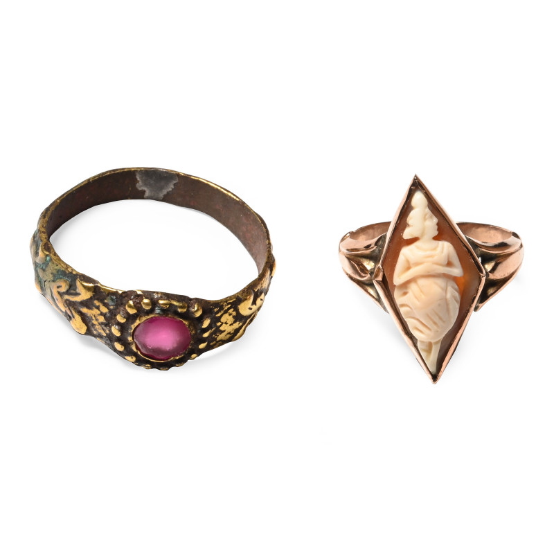 Post Medieval Gold and Other Ring Group. 19th-20th century A.D. Comprising: one ...
