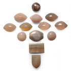 Western Asiatic Style Agate Bead and Mount Group. 20th century A.D.