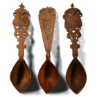Large Persian Fruit Wood Sherbet Spoons. Late 19th century A.D.