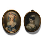 Continental Miniature Portrait Pair. 19th century A.D.