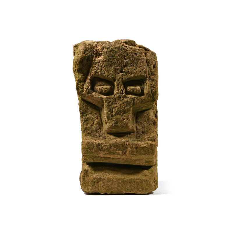 Georgian Carved Limestone Skull Stele. Circa 17th-18th century A.D. Rectangular ...