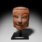 Indian Red Sandstone Buddha Head. 5th-7th century A.D. or later