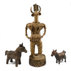 Indian Bronze Dhokra Statuette Group. 20th century A.D.