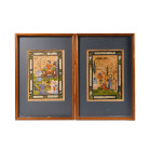 Indian Framed Watercolour Painting Group. Late 19th century A.D.