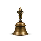 Indian Sacred Copper-Alloy Bell with Hindu God Handle. Late 19th-early 20th century A.D.
