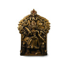 Indian Sacred Copper-alloy Plaque with Hindu God and Attendants. Late 19th-early 20th century A.D.