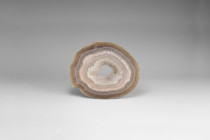 Polished Pastel Agate Geode Slice.