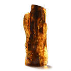 Large Polished Amber Specimen with Insects and Plant Inclusions. Oligocene Period, circa 45 million years B.P.