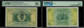 Country : FRENCH EQUATORIAL AFRICA 
Face Value : 100 Francs Marianne CCFL 
Date : (14 juin 1944) 
Period/Province/Bank : Caisse Centrale de la France ...