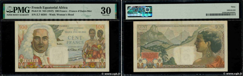 Country : FRENCH EQUATORIAL AFRICA 
Face Value : 100 Francs La Bourdonnais CCFOM...