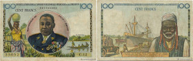 Country : FRENCH EQUATORIAL AFRICA 
Face Value : 100 Francs Félix Éboué IE 
Date : (1957) 
Period/Province/Bank : Institut d'émission de l'A.E.F. et d...