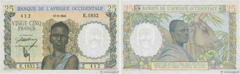 Country : FRENCH WEST AFRICA (1895-1958) 
Face Value : 25 Francs 
Date : 17 août...