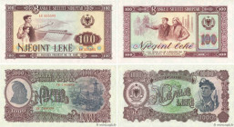 Country : ALBANIA 
Face Value : 100 et 1000 Lekë Lot 
Date : 1957-1964 
Period/Province/Bank : Banka E Shtetit Shqiptar 
Catalogue reference : P.32a e...