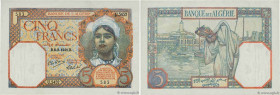 Country : ALGERIA 
Face Value : 5 Francs 
Date : 08 septembre 1941 
Period/Province/Bank : Banque de l'Algérie 
Catalogue reference : P.77b 
Alphabet ...