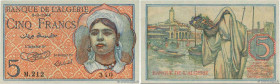 Country : ALGERIA 
Face Value : 5 Francs 
Date : 08 février 1944 
Period/Province/Bank : Banque de l'Algérie 
Catalogue reference : P.94a 
Additional ...