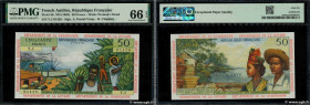 Country : FRENCH ANTILLES 
Face Value : 50 Francs 
Date : (1964) 
Period/Province/Bank : Institut d'Émission des Départements d'Outre-Mer 
Catalogue r...