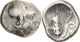 (325-275 a.C.). Italia. Metaponto. Dióbolo. (S. 421 var) (CNG. I, 1078 var). 1,04 g. MBC-.